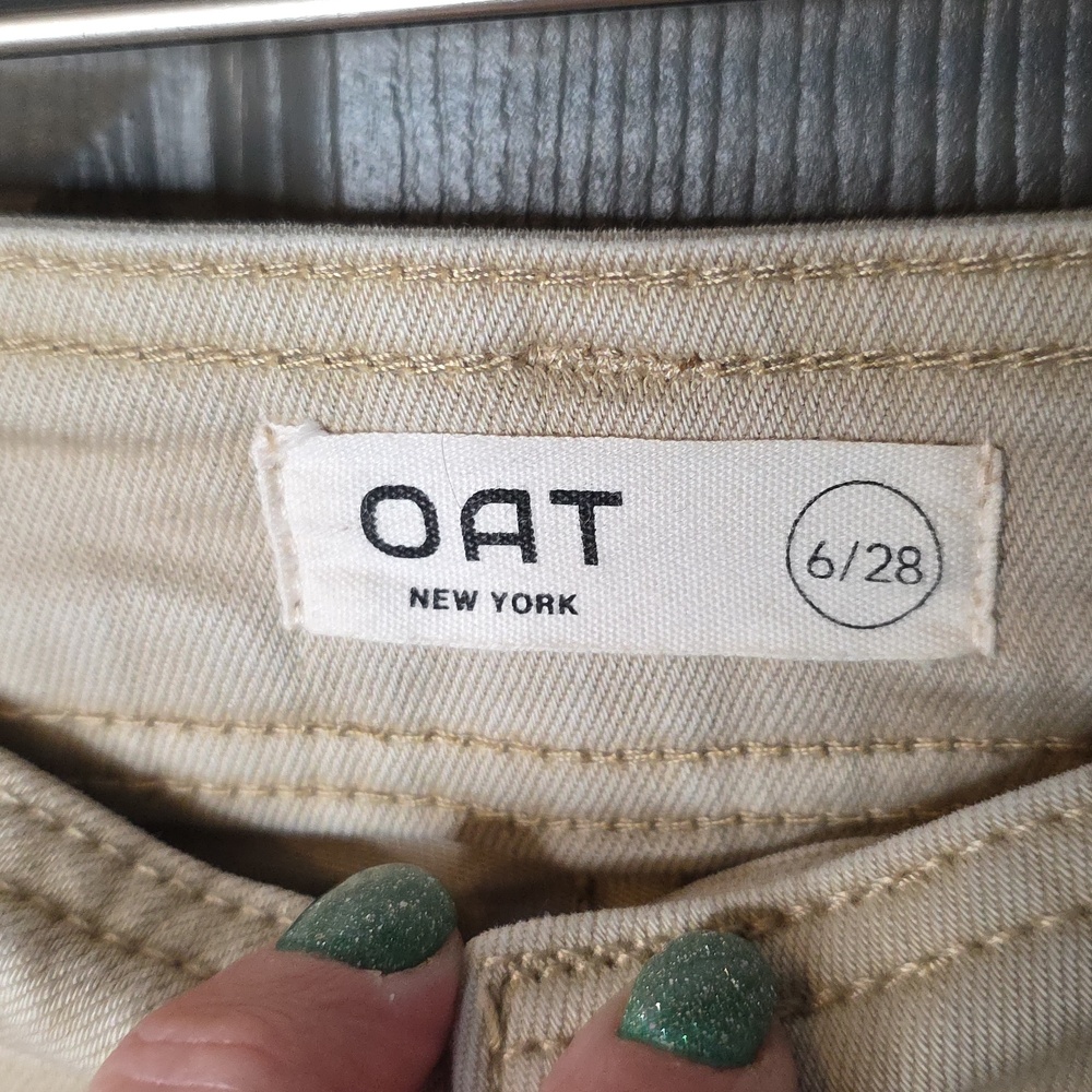 OAT New York Neutral Wide-Leg Pants - Oatmeal Beige Sz 6 /28 - Picture 2 of 6